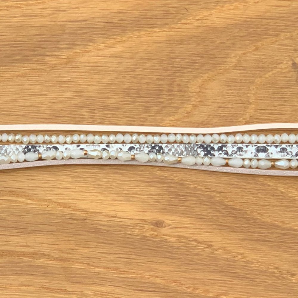 GENUINE LEATHER WITH GLASS BEADS